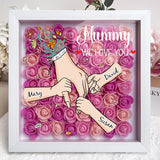 Custom Mom Grandma Hand Holding Flower Shadow Box