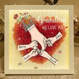Custom Mom Grandma Hand Holding Flower Shadow Box