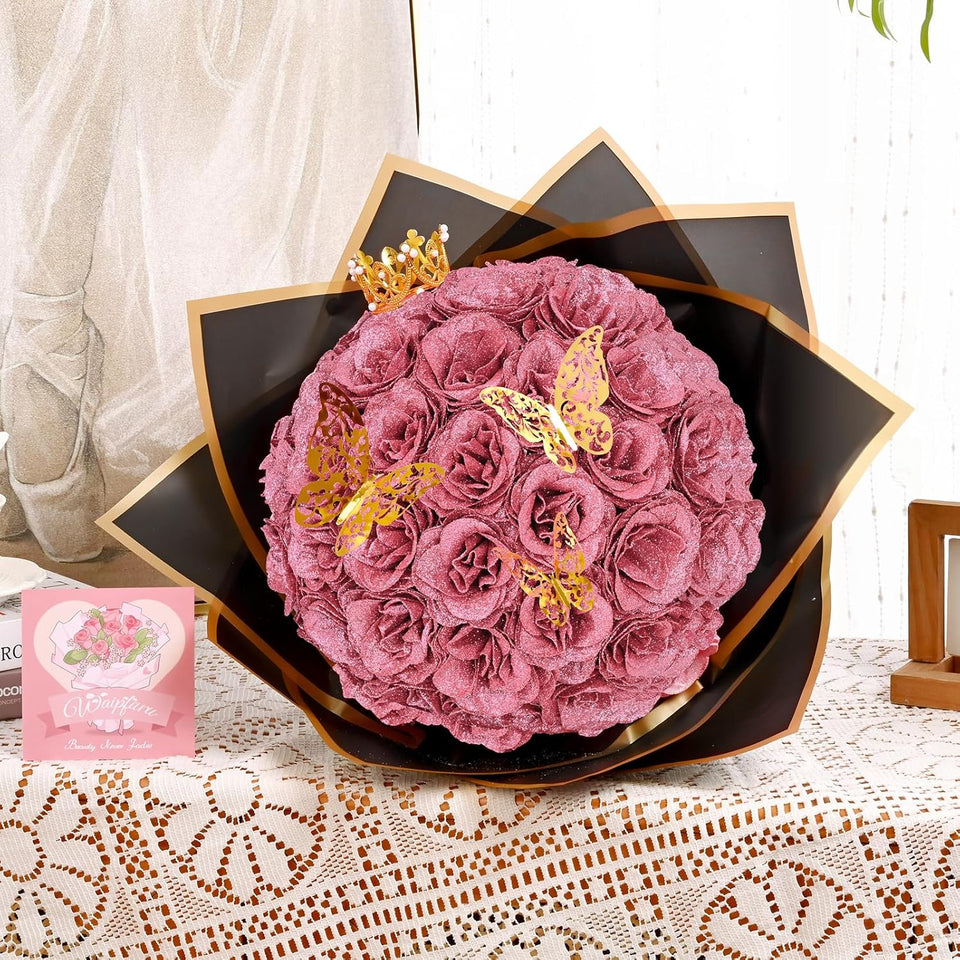 💕Glittering Everlasting Rose Bouquet – Gift for Anniversaries & Milestones