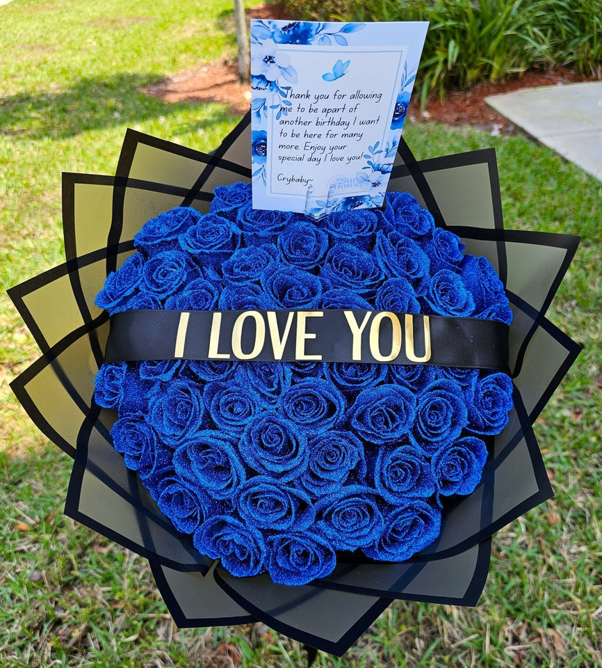 💕Glittering Everlasting Rose Bouquet – Gift for Anniversaries & Milestones
