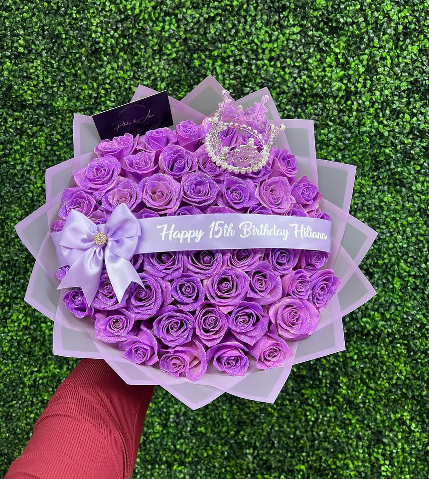 💕Glittering Everlasting Rose Bouquet – Gift for Anniversaries & Milestones