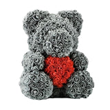 Rose Bear With Exclusive Bag⭐ - Madeofrose Grey-Red-With-MADEOFROSE-Bag