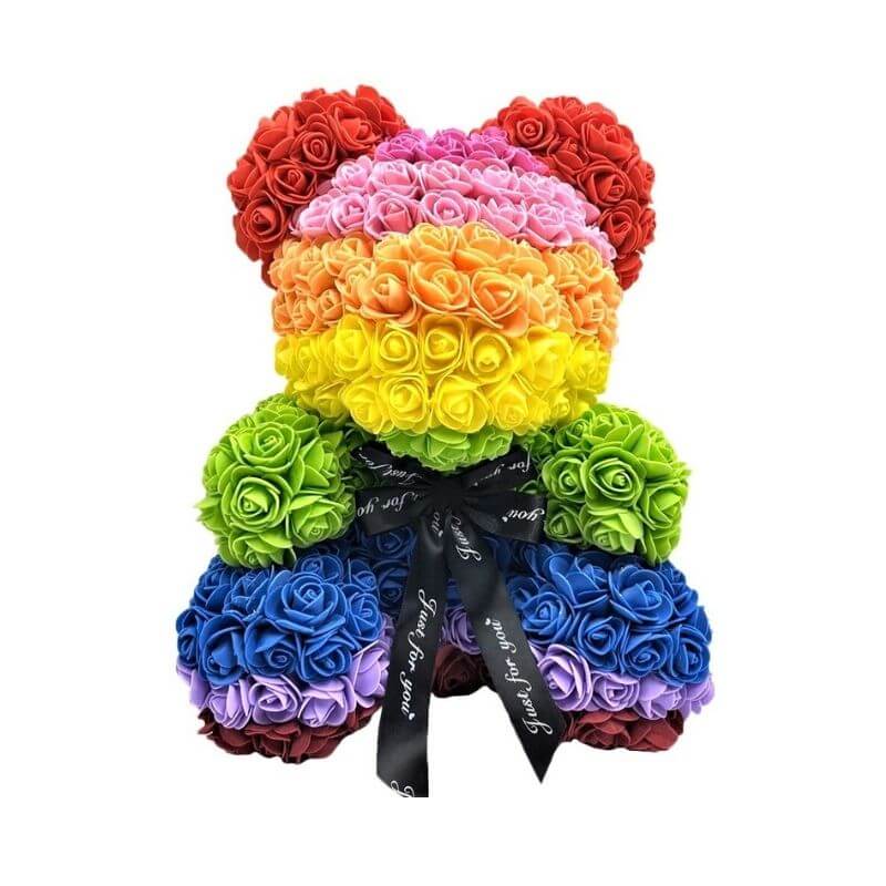 Exclusive Rainbow Rose Bear -  Full Rainbow