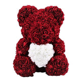 Rose Bear With Exclusive Bag⭐ - Madeofrose Burgundy-White-With-MADEOFROSE-Bag