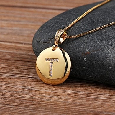 Custom Letter Necklace Pendant -  T