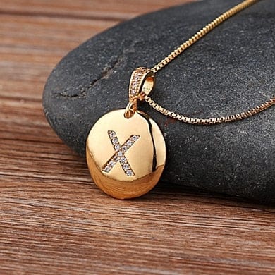 Custom Letter Necklace Pendant -  X