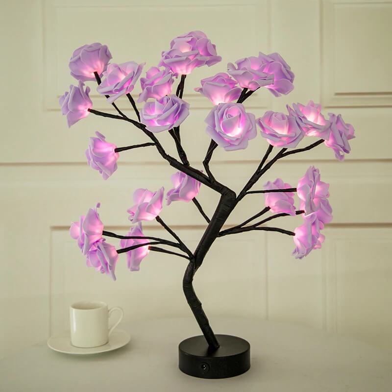 Led Rose Tree Lamp -  Purple