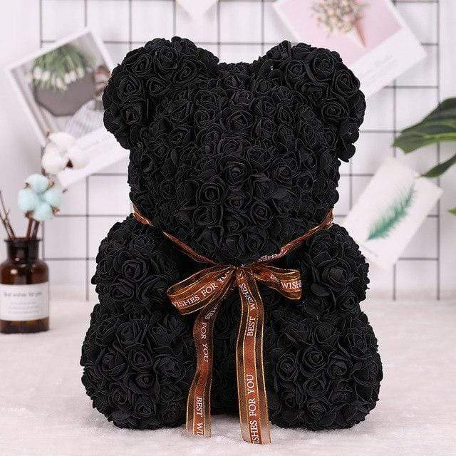 Luxury Rose Bear - black