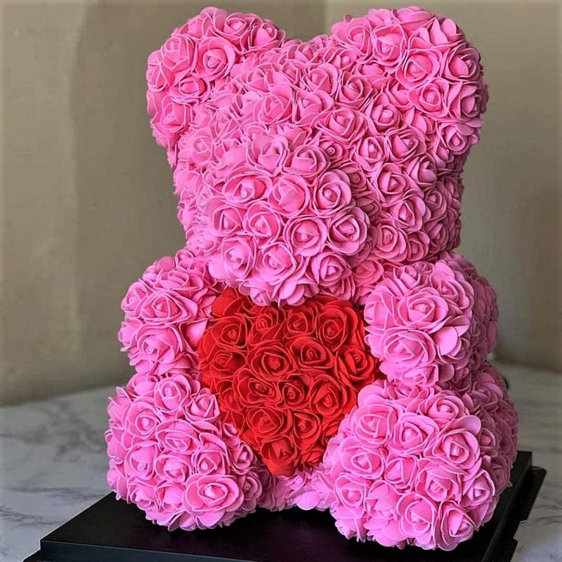 Rose Bear With Exclusive Bag⭐ - Madeofrose Pink-Red-With-MADEOFROSE-Bag