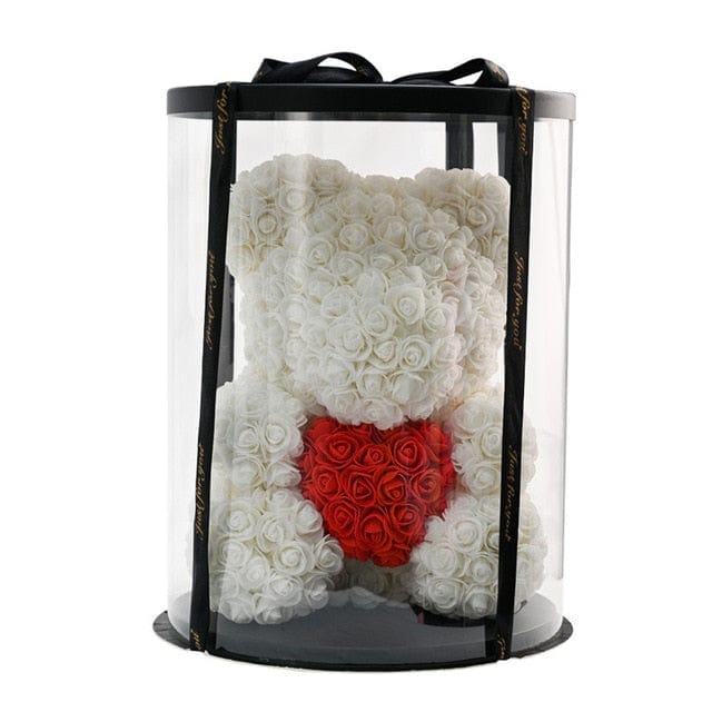 Luxury Rose Bear With Round Gift box - Madeofrose