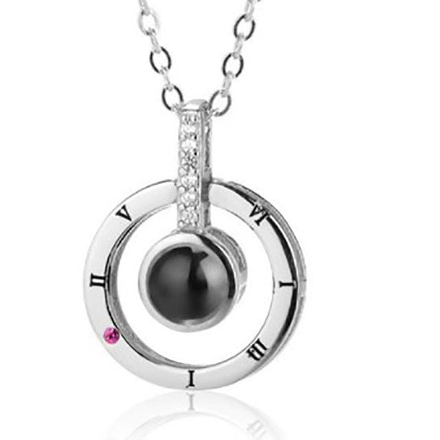 Rose Jewelry Box With Necklace -  Silver-Only-Necklace