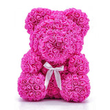 pink rose bear on white background